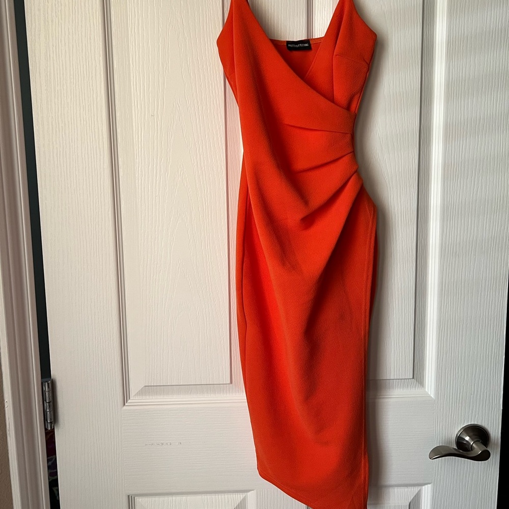 Orange slit dress